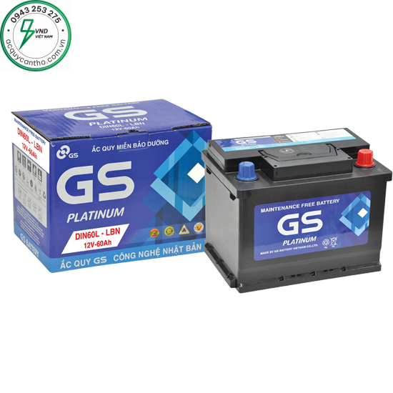 ẮC QUY GS MF DIN60L (12V-60Ah)
