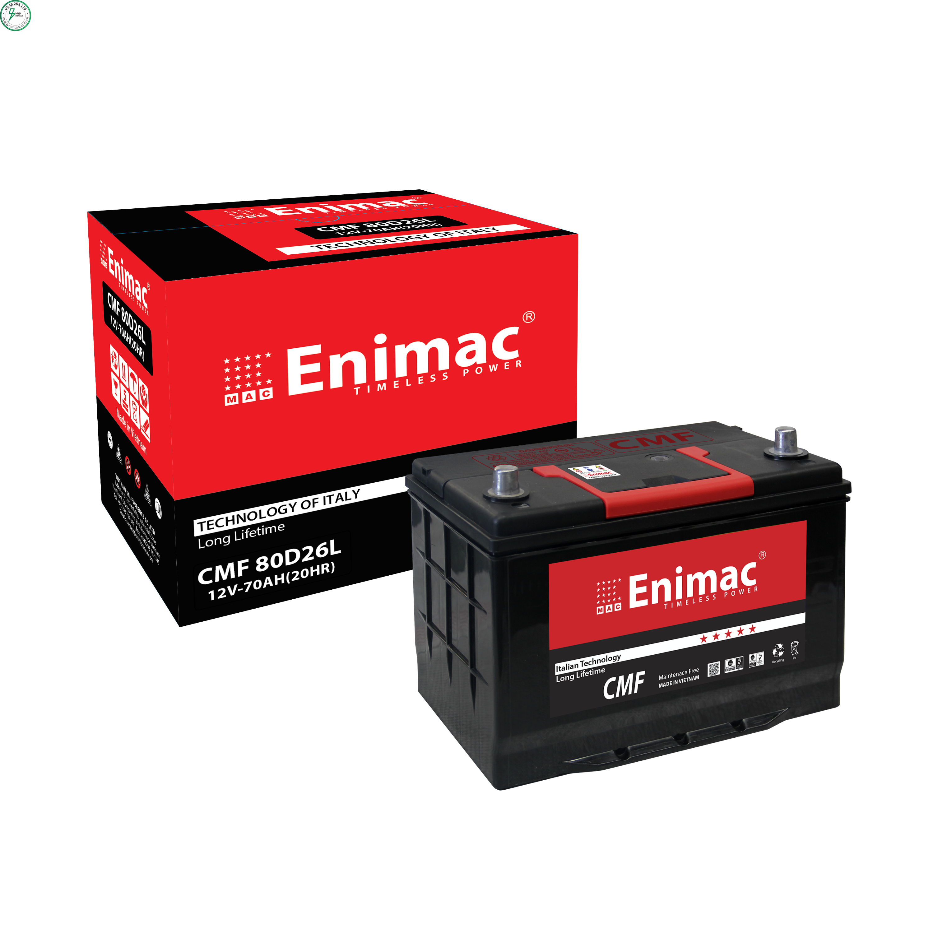 ẮC QUY ENIMAC CMF 80D26L (12V, 70Ah)