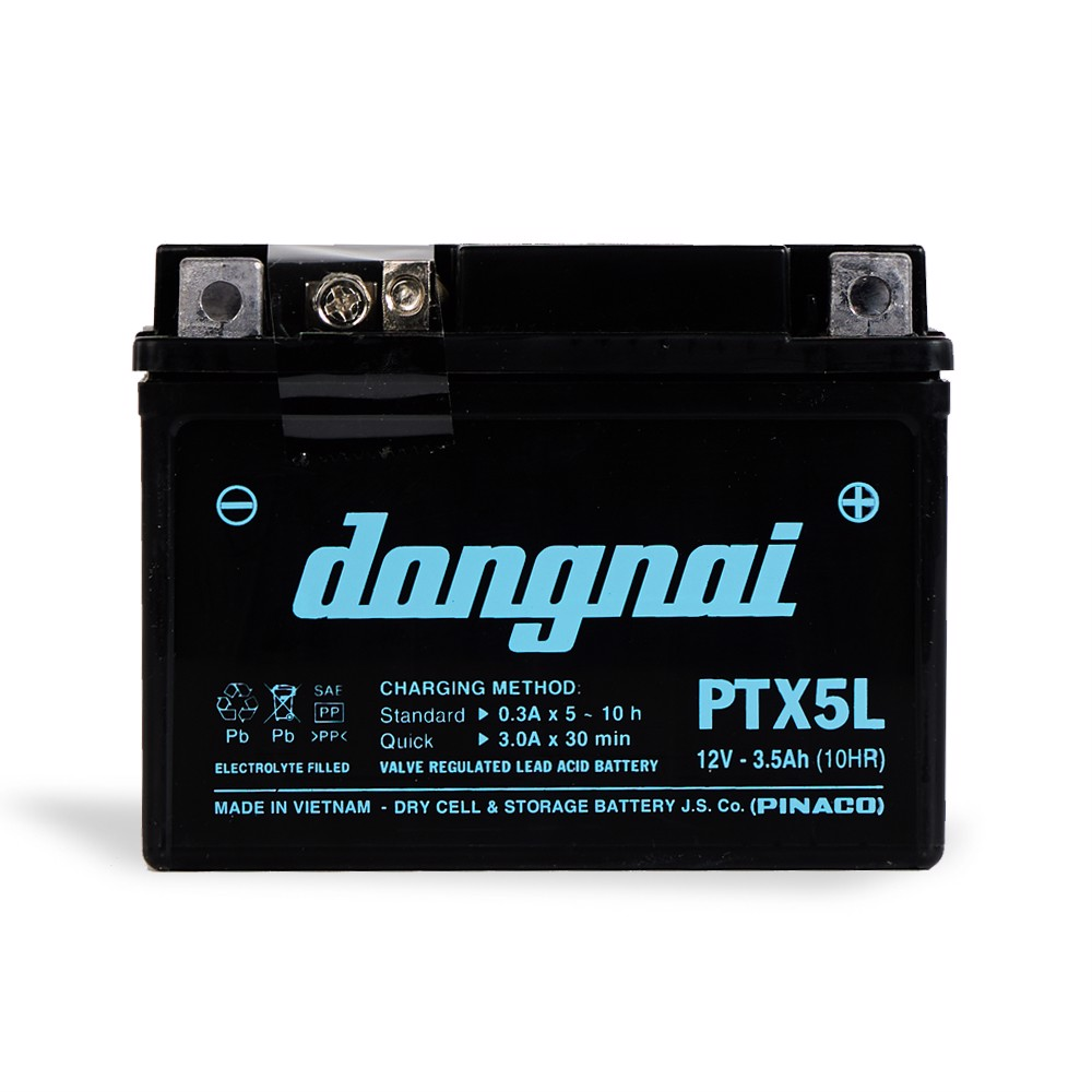 ẮC QUY ĐỒNG NAI PTX5L (12V-3,5Ah) - ẮC QUY XE MÁY
