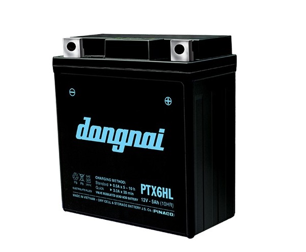 ẮC QUY ĐỒNG NAI PTX6HL (12V-5Ah) - ẮC QUY XE MÁY