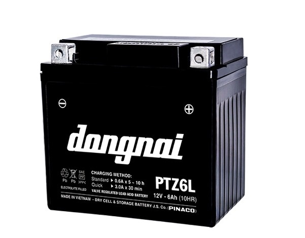 ẮC QUY ĐỒNG NAI PTZ6L (12V-6Ah) - ẮC QUY XE MÁY