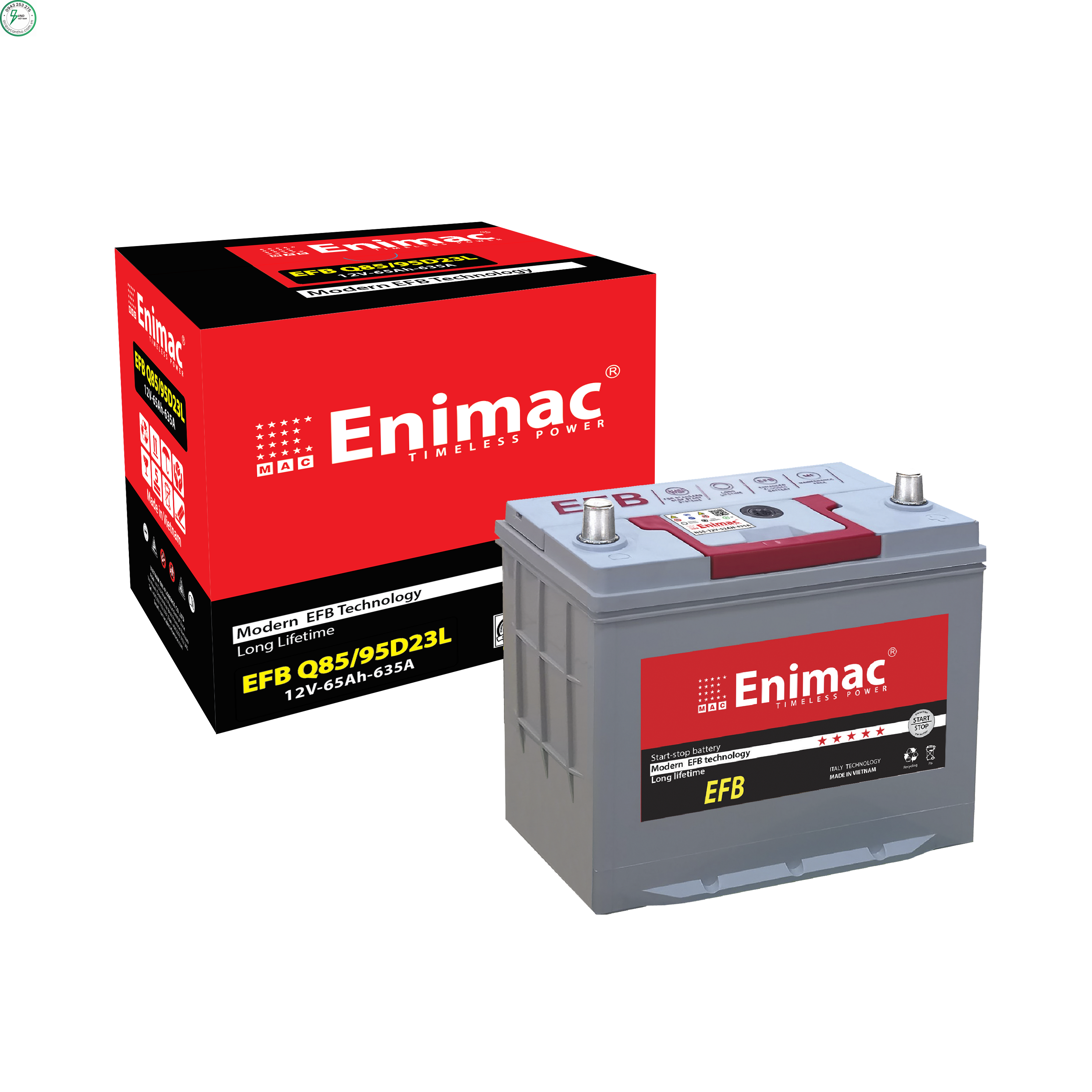 ẮC QUY ENIMAC EFB Q85 95D23L (12V, 65Ah)