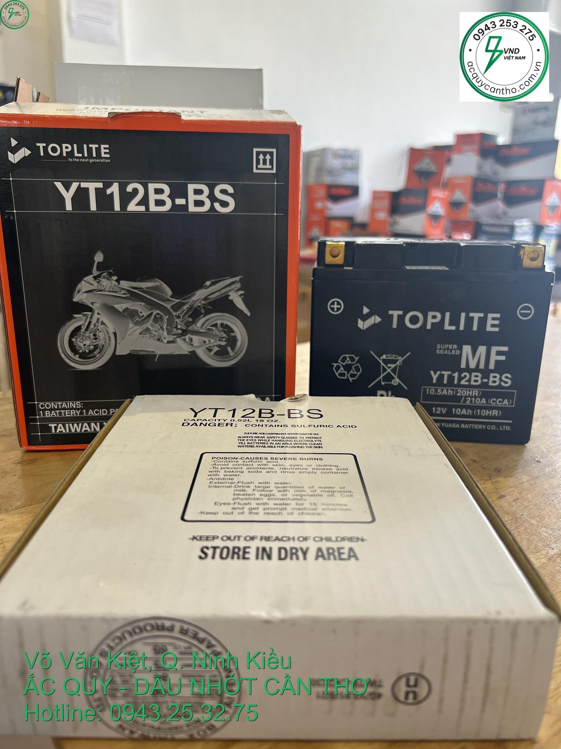ẮC QUY TOPLITE YTX12-BS 12V-10.5AH - Ảnh 2