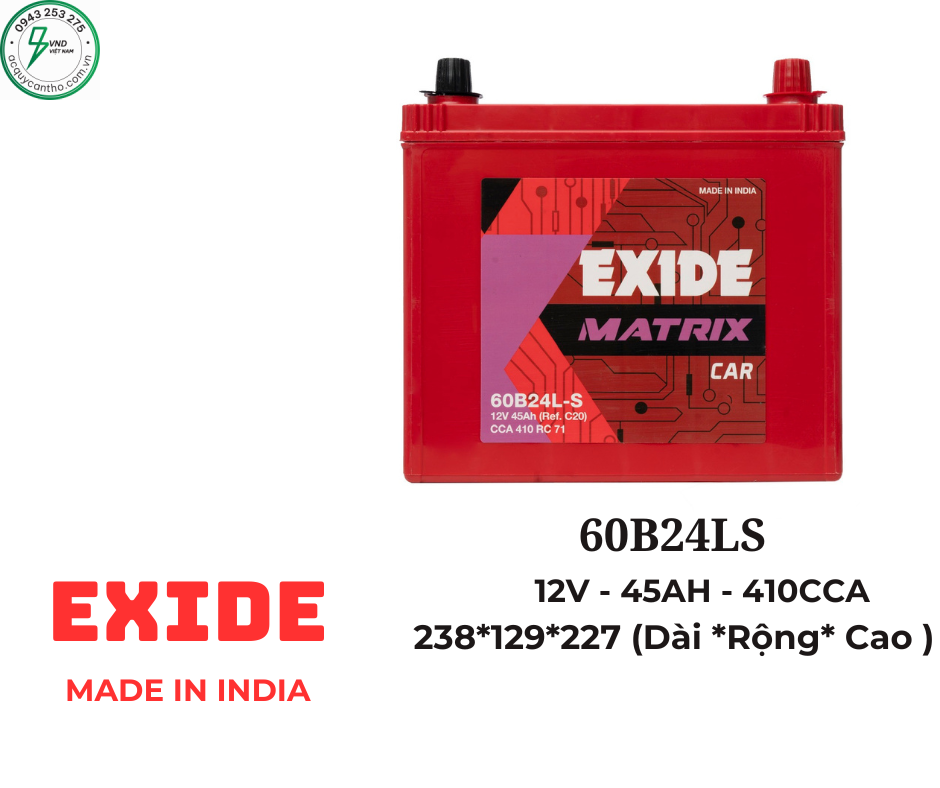 ẮC QUY EXIDE 60B24LS