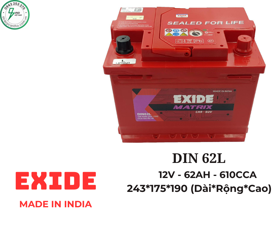 ẮC QUY EXIDE DIN62L