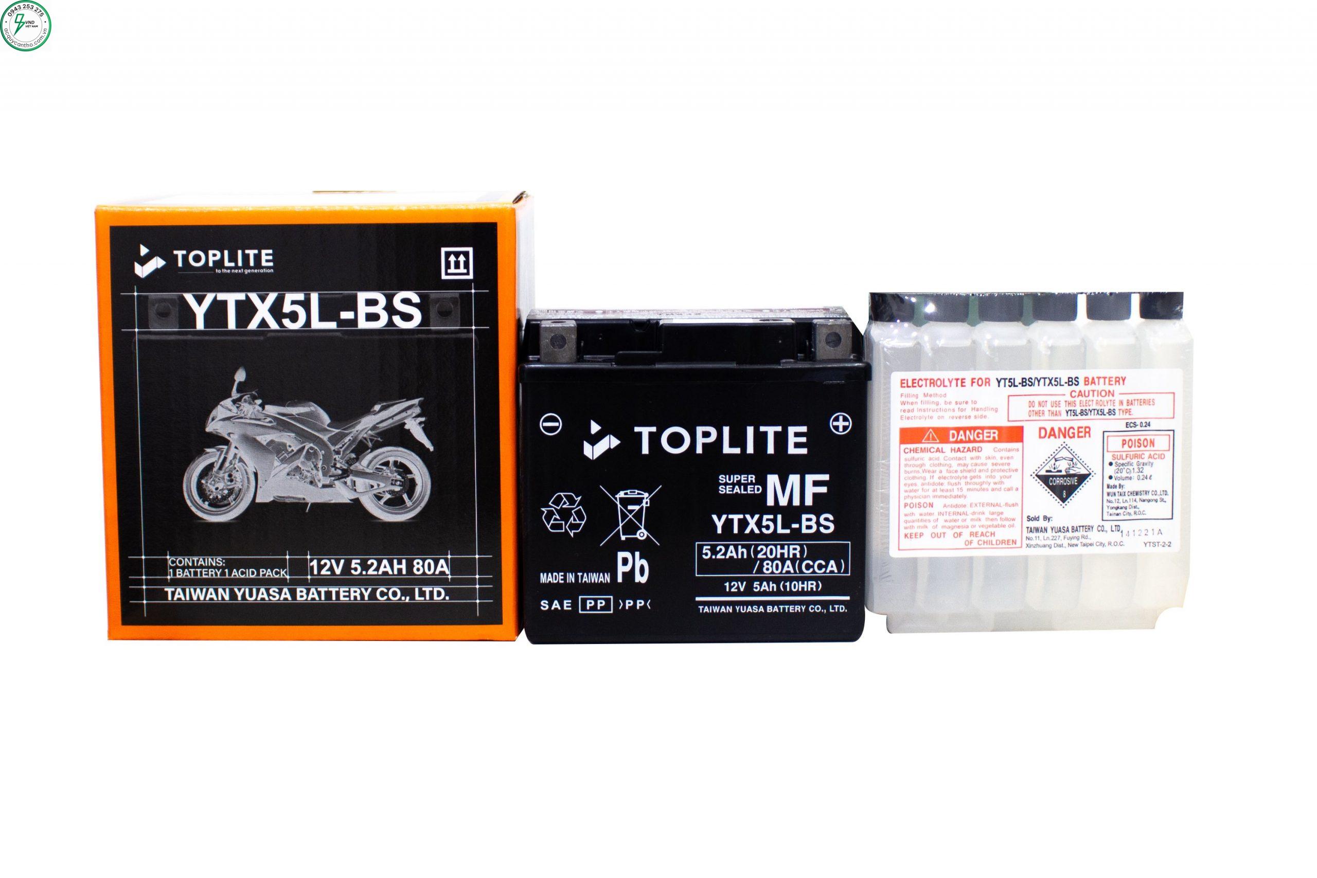 ẮC QUY TOPLITE YTX5L BS (12V-5AH)