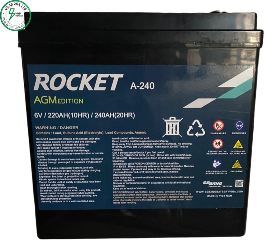 ẮC QUY ROCKET A240 (6V-240AH)