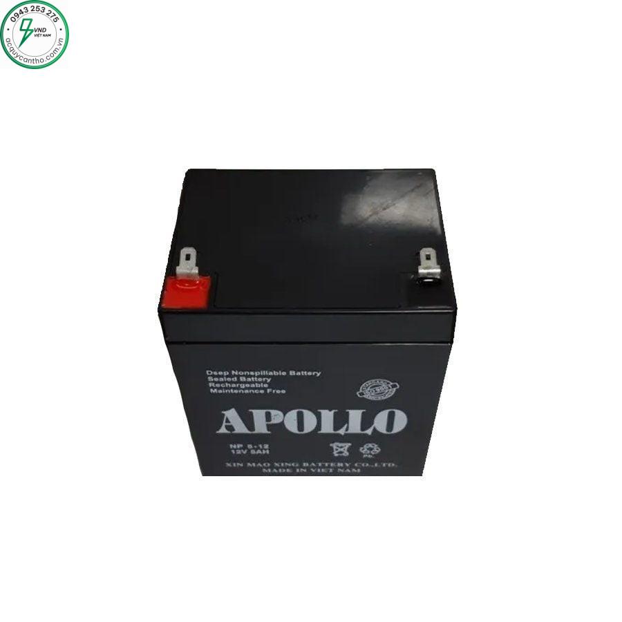 Bình Ắc Quy Apollo NP5-12 (12V-5AH), dùng cho xe điện trẻ em, UPS, hệ thống báo cháy