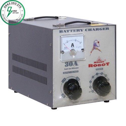 MÁY SẠC BÌNH ẮC QUY ROBOT 12-24- 36V 30AH (DÂY NHÔM)